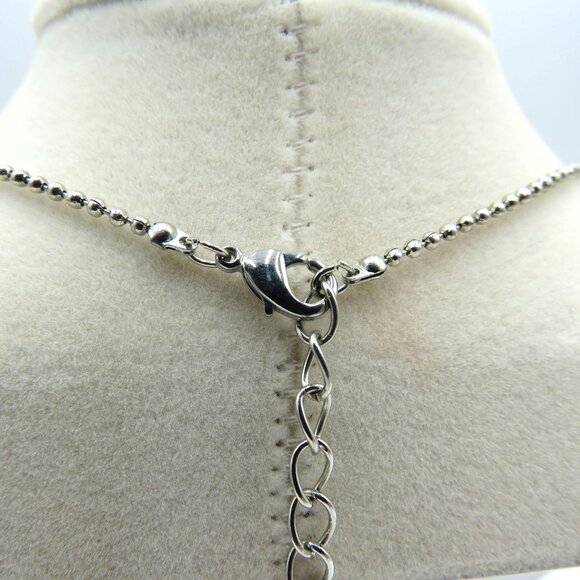 Starfish‎ Pendant Necklace Pink Crystals Silver Tone 16" Bead Chain Beach - Picture 5 of 6